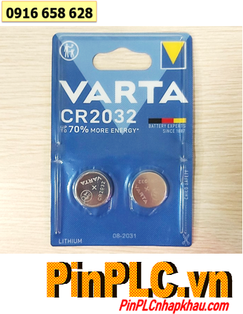 VARTA CR2032, Pin đồng xu 3v lithium VARTA CR2032 chính hãng (Loại vỉ 2 viên) -Giá /vỉ 2viên